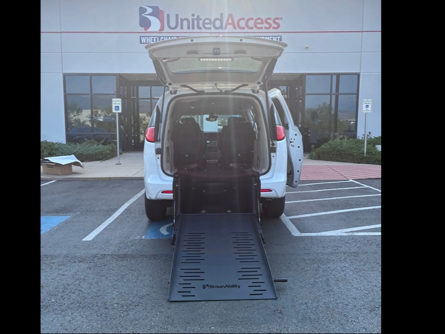 Used 2023 Chrysler Voyager LX - BraunAbility Commercial Rear Entry Fold Out Manual Ramp