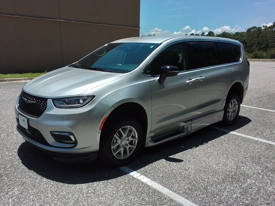 Silver Chrysler Pacifica with Side Entry Automatic In Floor ramp