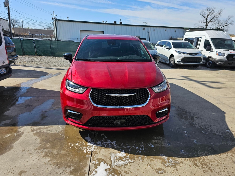 Red Chrysler Pacifica with Side Entry Automatic Fold Out ramp