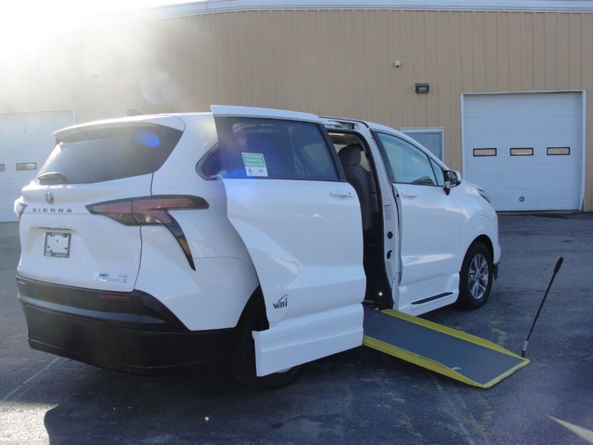 White Toyota Sienna with Side Entry Manual In Floor ramp