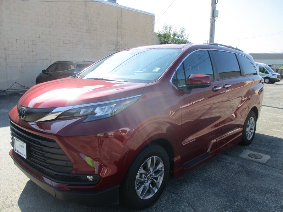 Red Toyota Sienna with Side Entry Automatic In Floor ramp