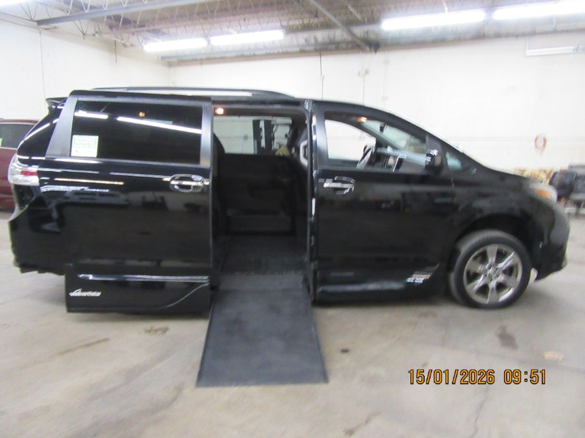 Black Toyota Sienna with Side Entry Automatic In Floor ramp