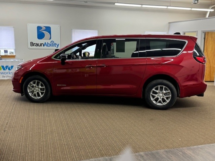 Red Chrysler Pacifica with Side Entry Automatic Fold Out ramp