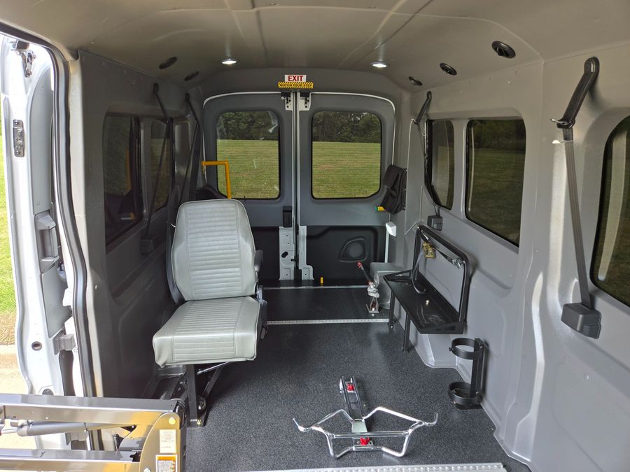 New 2025 Ford Transit 150 - SUNSET VANS Commercial Side Entry Entry Lift Automatic Ramp
