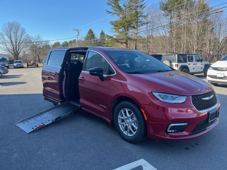 Red Chrysler Pacifica with Side Entry Automatic Fold Out ramp