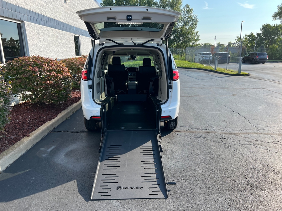 Used 2023 Chrysler Pacifica Touring L - BraunAbility Commercial Rear Entry Fold Out Manual Ramp