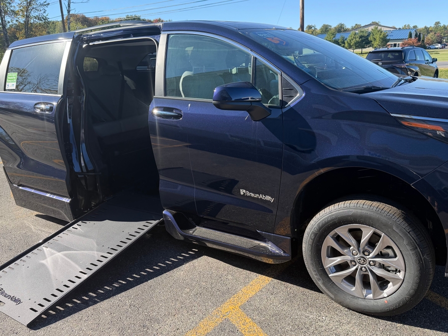 Blue Toyota Sienna with Side Entry Automatic In Floor ramp