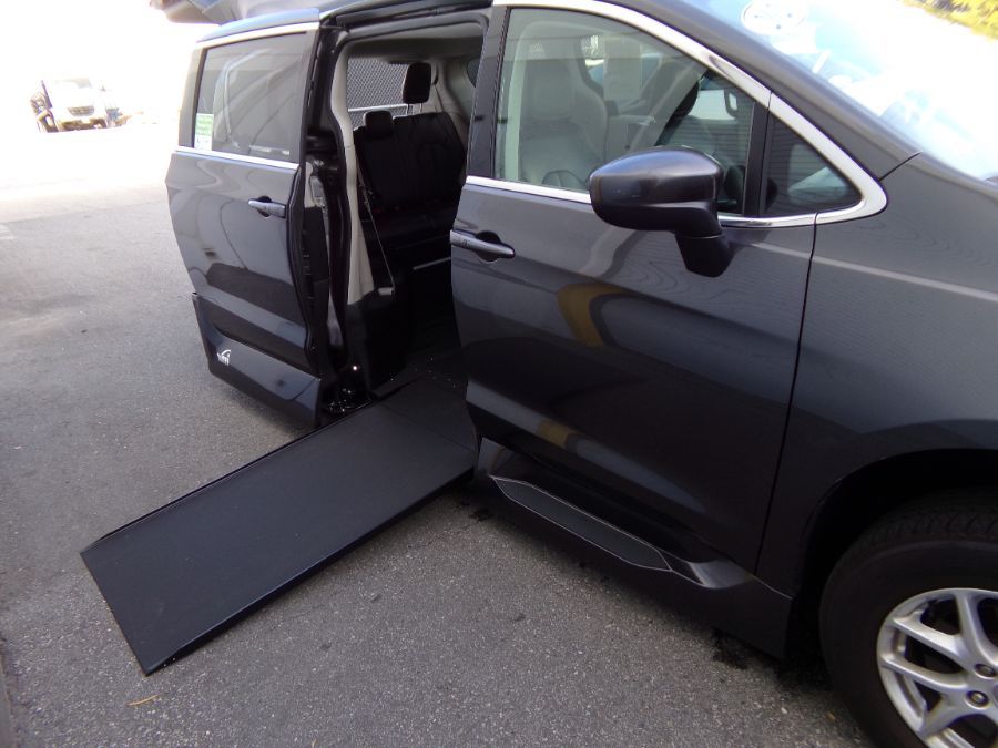 Grey Chrysler Voyager with Side Entry Automatic In Floor ramp