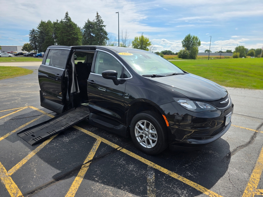 Black Chrysler Voyager with Side Entry Automatic Fold Out ramp