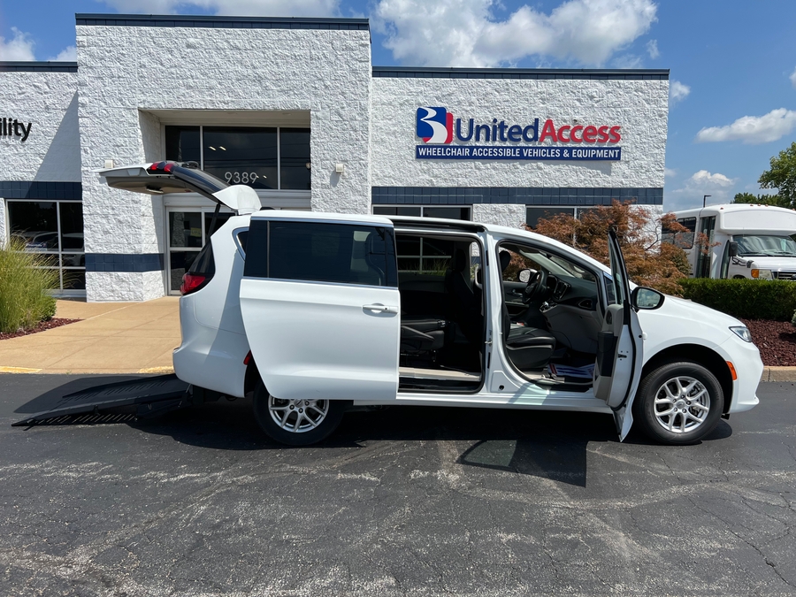 Used 2023 Chrysler Pacifica Touring L - BraunAbility Commercial Rear Entry Fold Out Manual Ramp