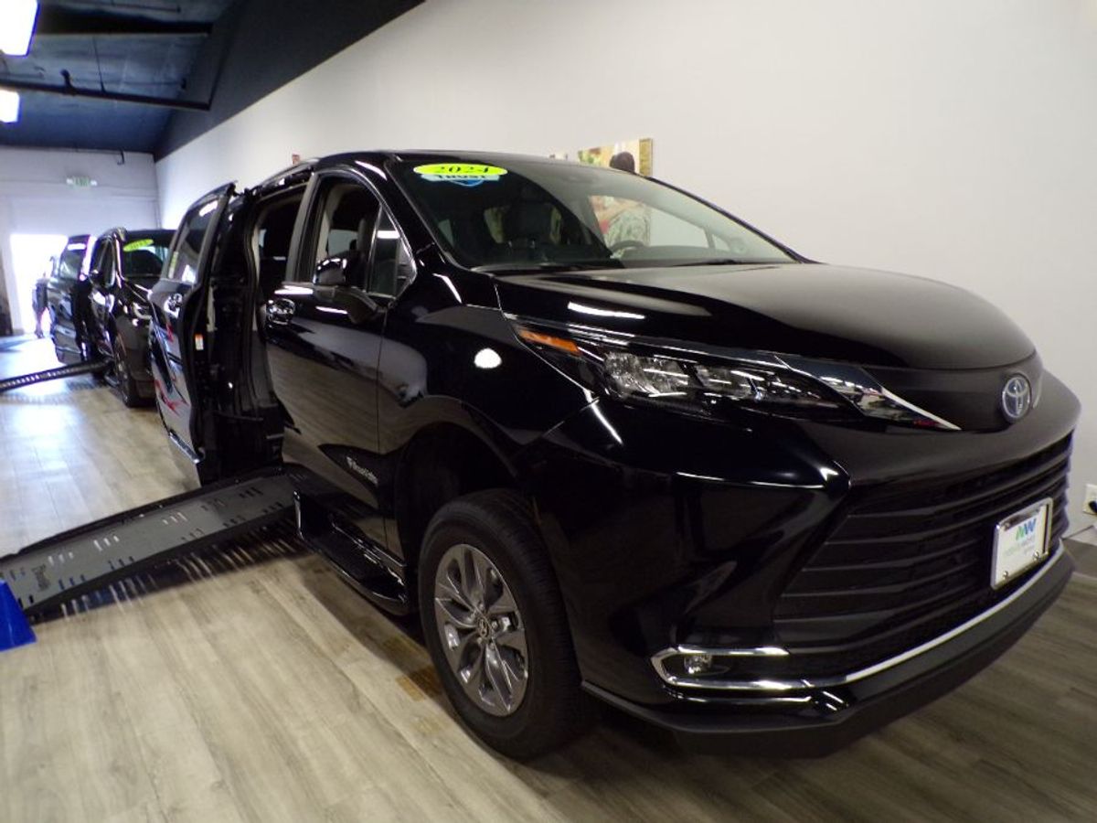 Black Toyota Sienna with Side Entry Automatic Fold Out ramp