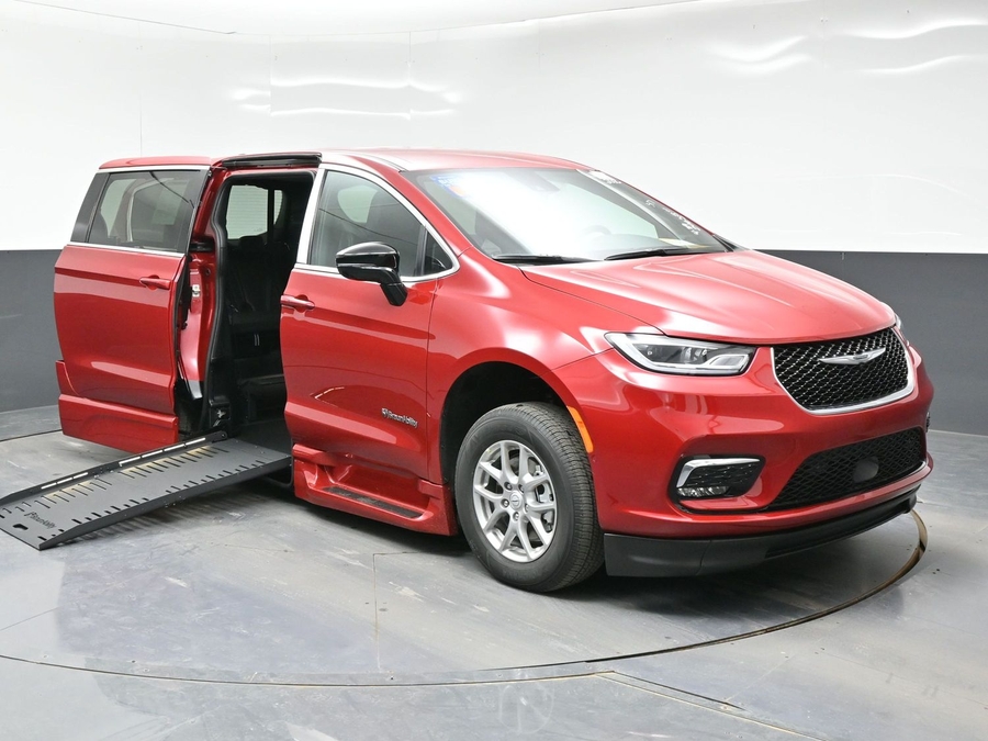 Red Chrysler Pacifica with Side Entry Automatic Fold Out ramp