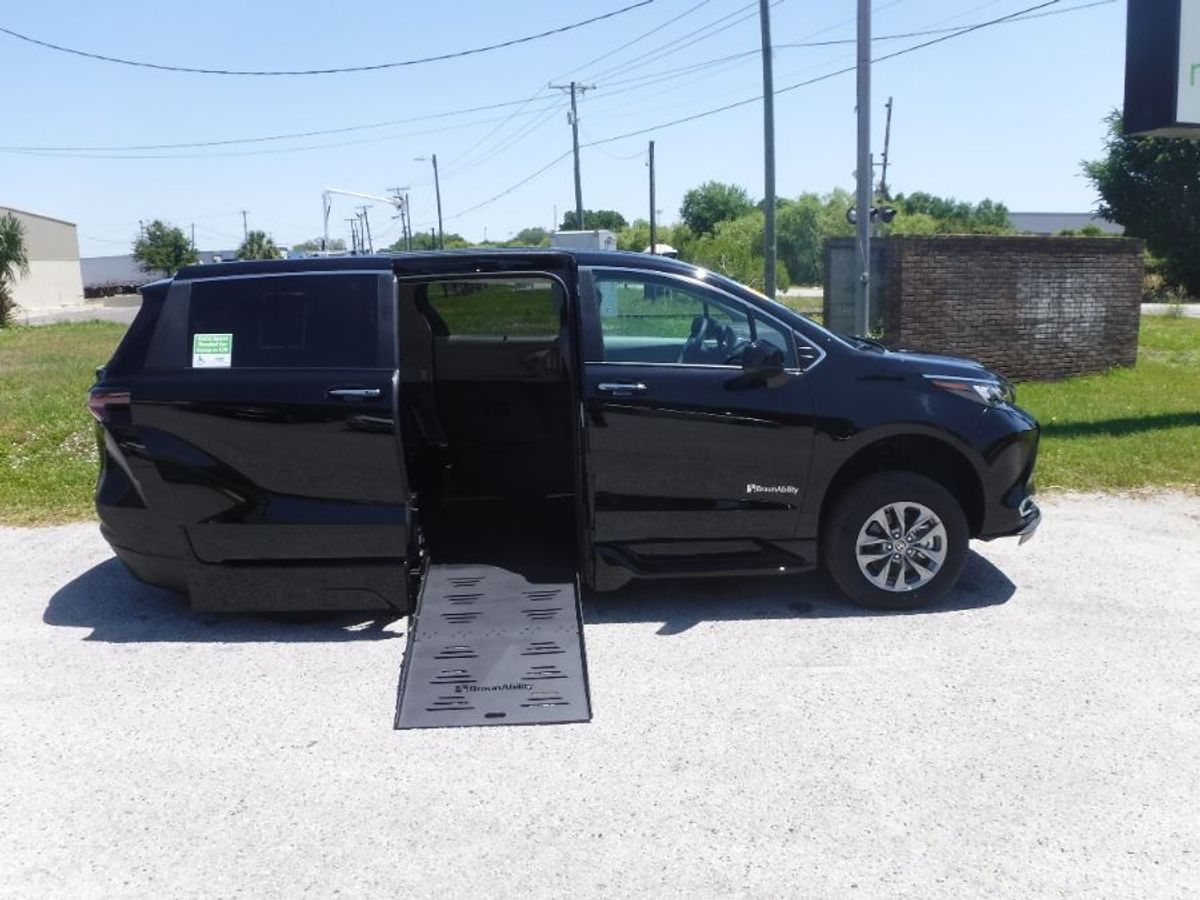 Black Toyota Sienna with Side Entry Automatic Fold Out ramp