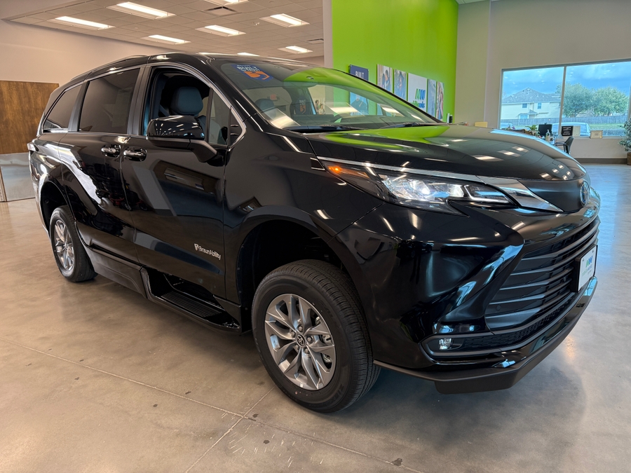 Black Toyota Sienna with Side Entry Automatic Fold Out ramp