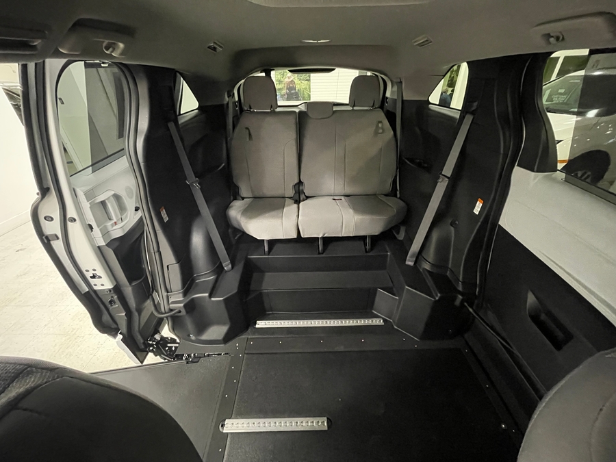 White Toyota Sienna with Side Entry Manual In Floor ramp