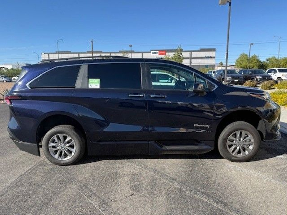 Blue Toyota Sienna with Side Entry Automatic In Floor ramp