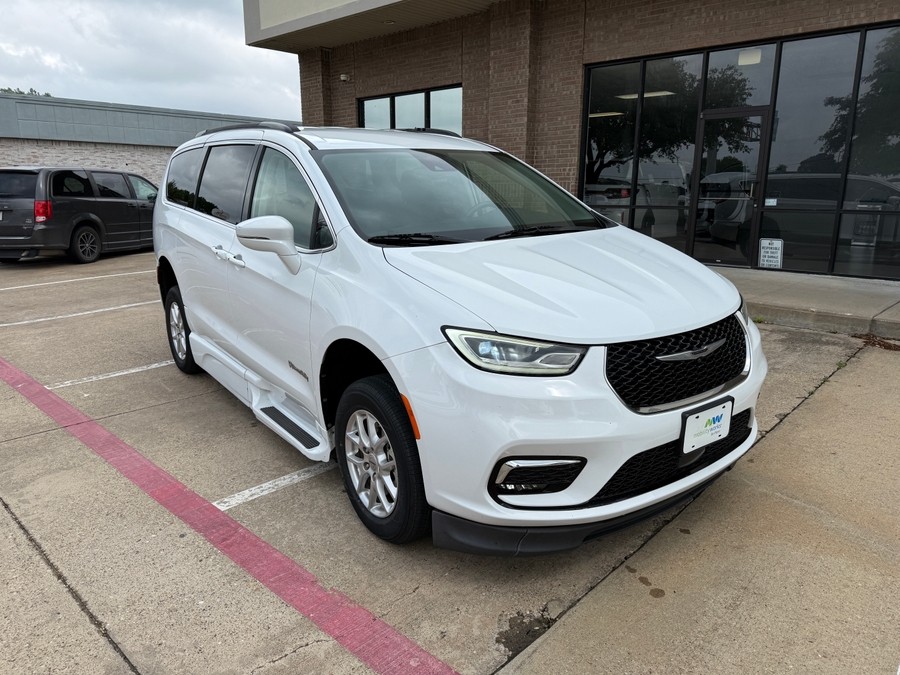 White Chrysler Pacifica with Side Entry Automatic In Floor ramp