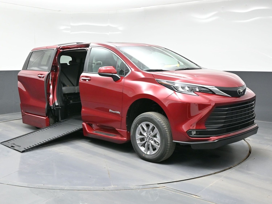 Red Toyota Sienna with Side Entry Automatic In Floor ramp