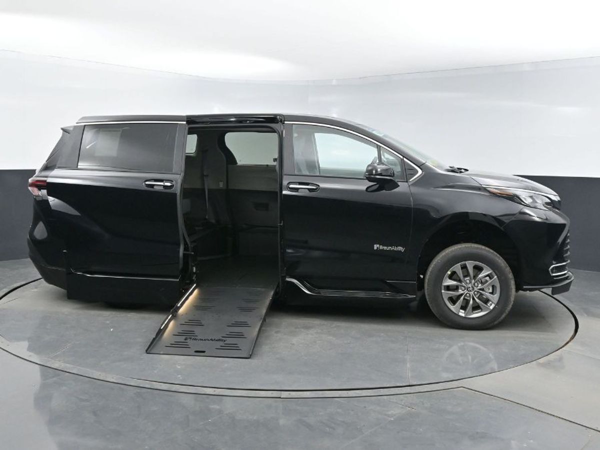 Black Toyota Sienna with Side Entry Automatic Fold Out ramp