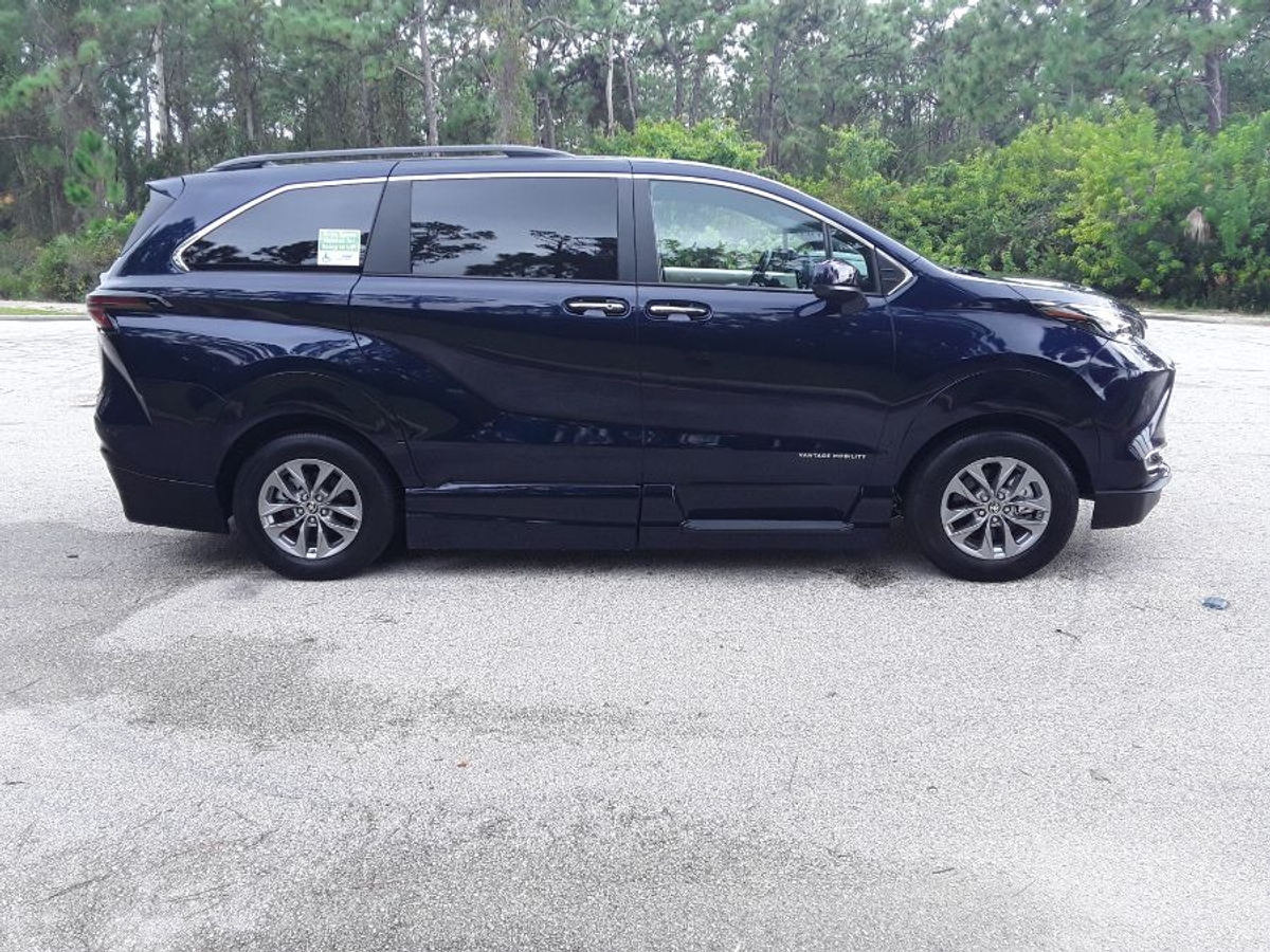 Blue Toyota Sienna with Side Entry Automatic In Floor ramp