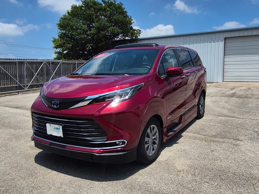 Red Toyota Sienna with Side Entry Automatic In Floor ramp