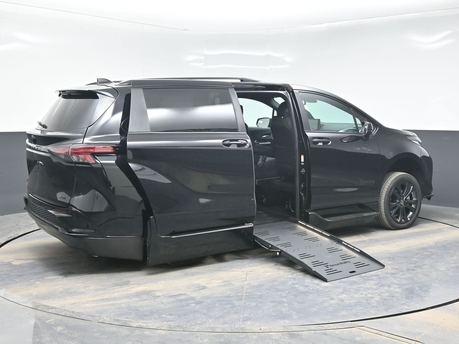 Black Toyota Sienna with Side Entry Automatic Fold Out ramp