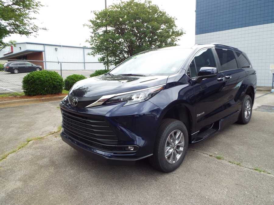 Blue Toyota Sienna with Side Entry Automatic In Floor ramp