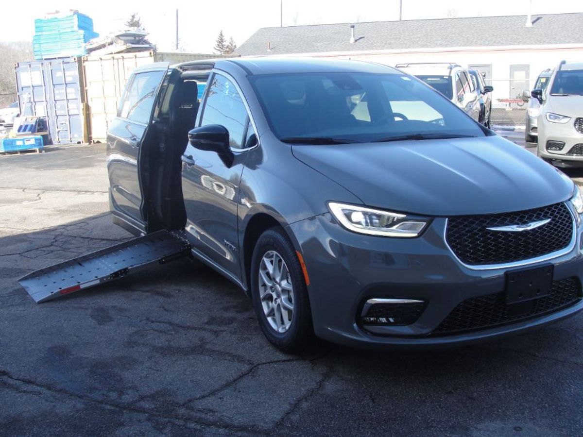 Grey Chrysler Pacifica with Side Entry Automatic Fold Out ramp