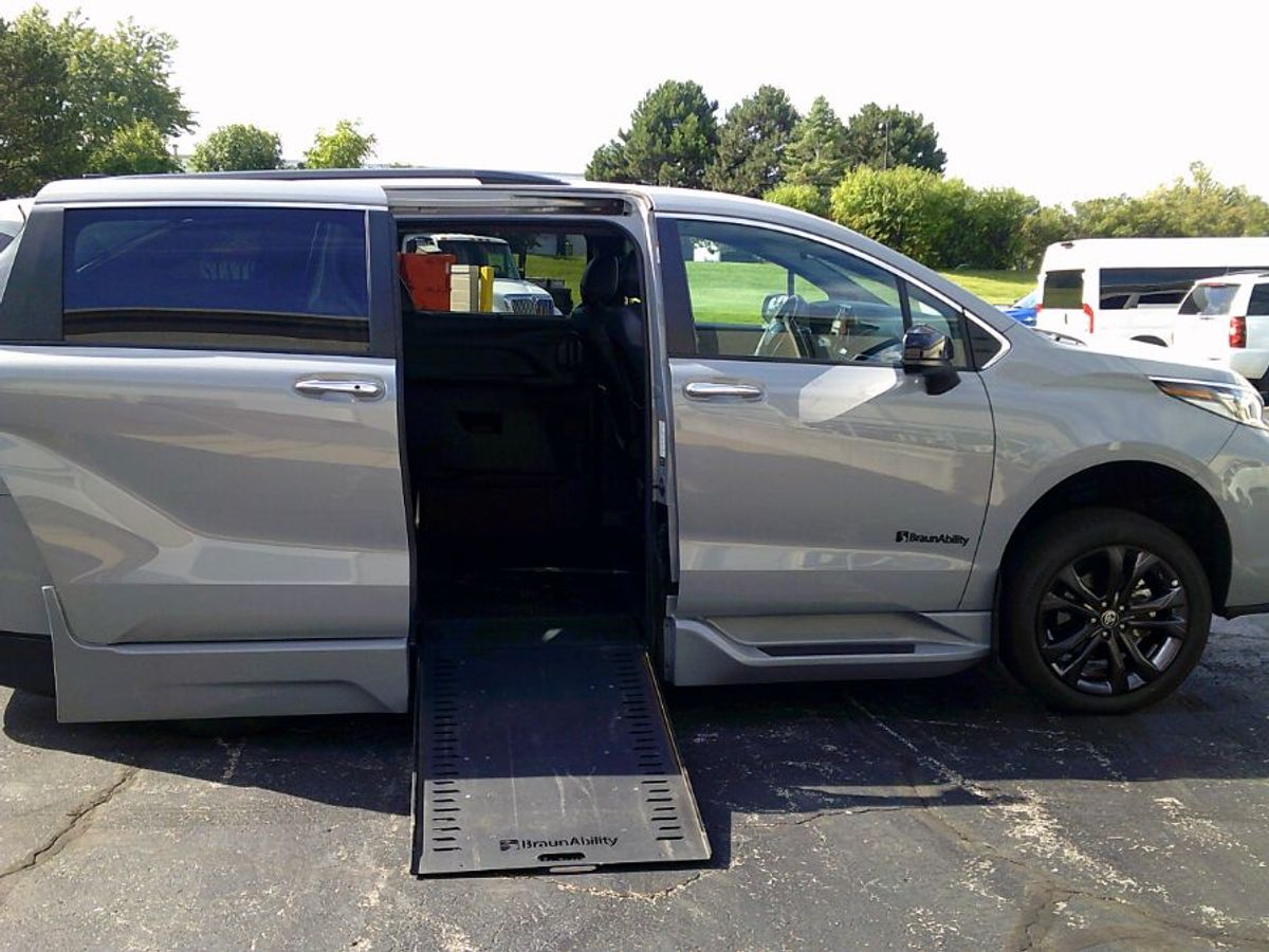 Grey Toyota Sienna with Side Entry Automatic In Floor ramp