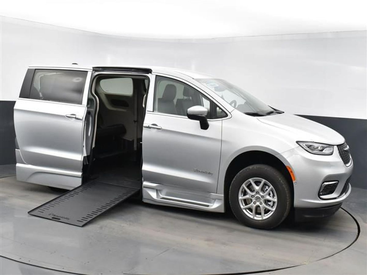 Silver Chrysler Pacifica with Side Entry Automatic In Floor ramp