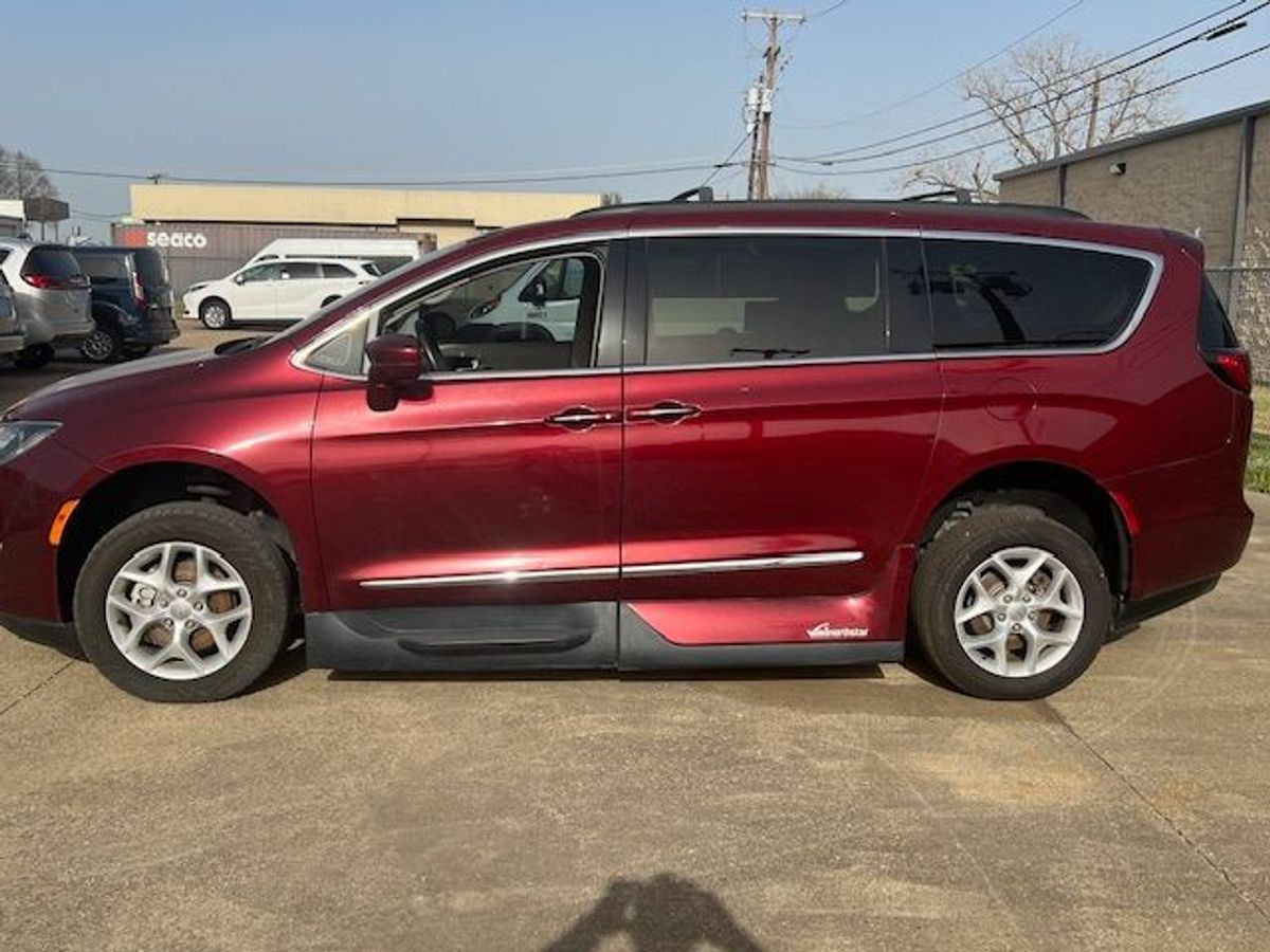 Red Chrysler Pacifica with Side Entry Automatic In Floor ramp