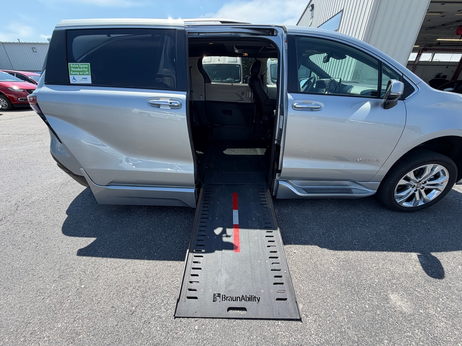 Silver Toyota Sienna with Side Entry Automatic In Floor ramp