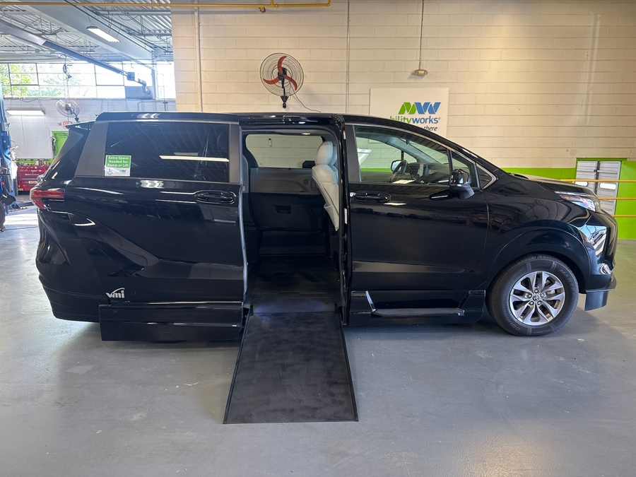 Black Toyota Sienna with Side Entry Automatic In Floor ramp