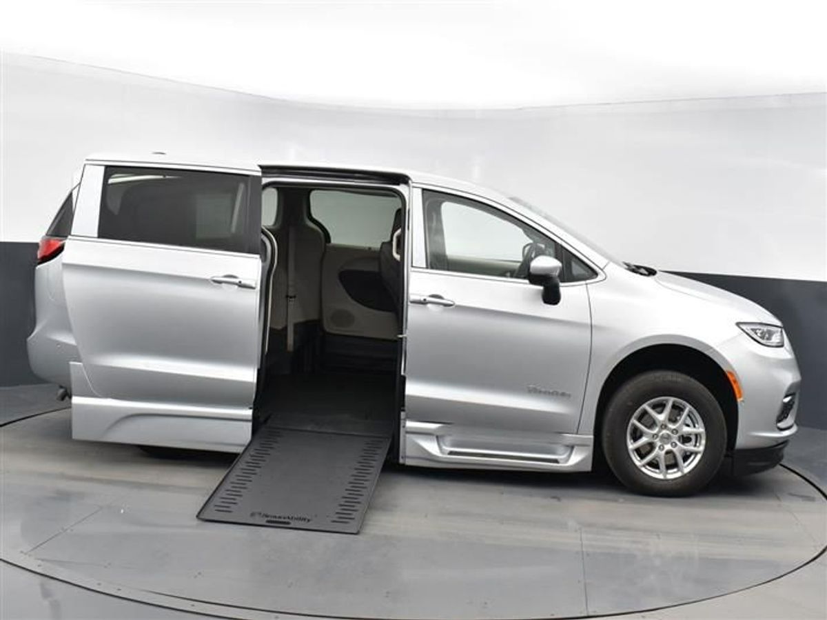 Silver Chrysler Pacifica with Side Entry Automatic In Floor ramp