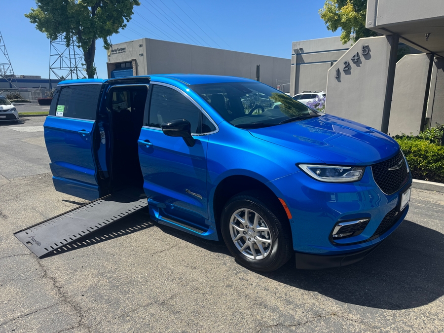 Blue Chrysler Pacifica with Side Entry Automatic In Floor ramp