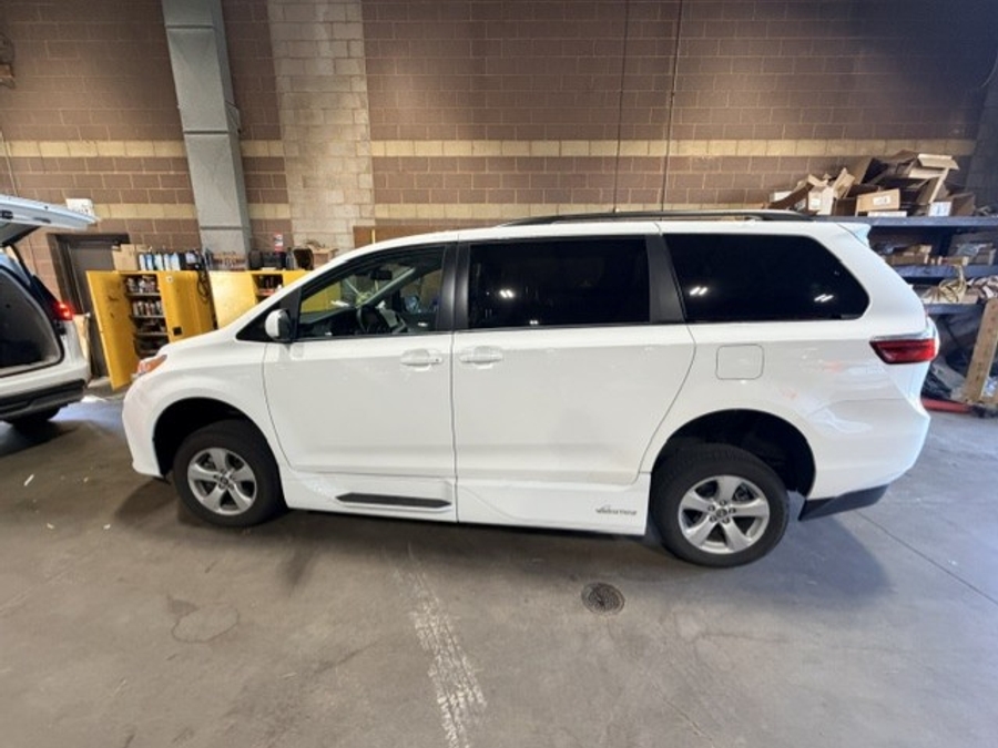 White Toyota Sienna with Side Entry Automatic In Floor ramp