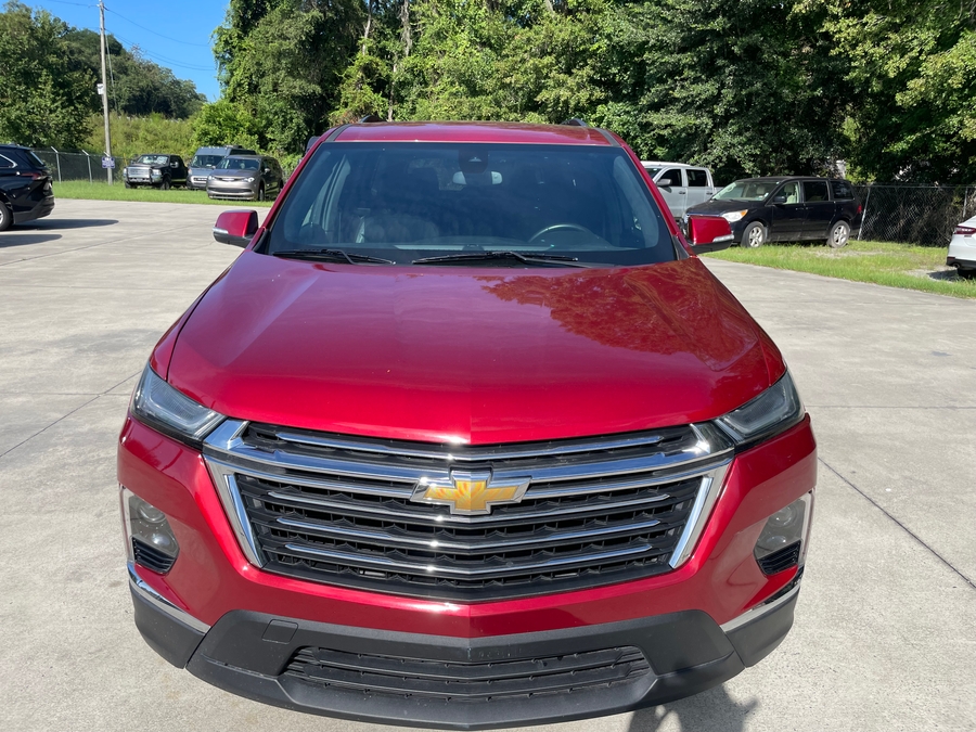 Red Chevrolet Traverse with Side Entry Automatic In Floor ramp