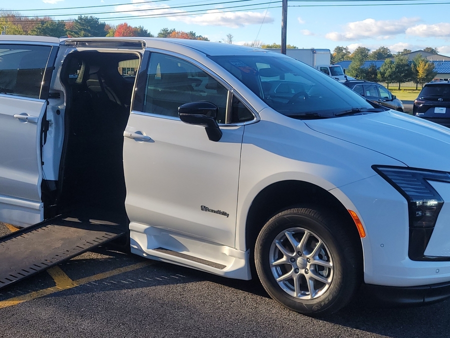 White Chrysler Pacifica with Side Entry Automatic In Floor ramp