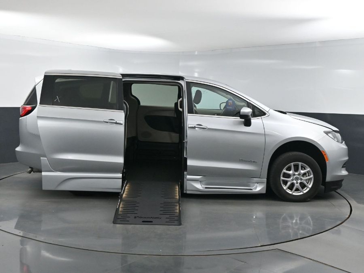 Silver Chrysler Voyager with Side Entry Automatic Fold Out ramp