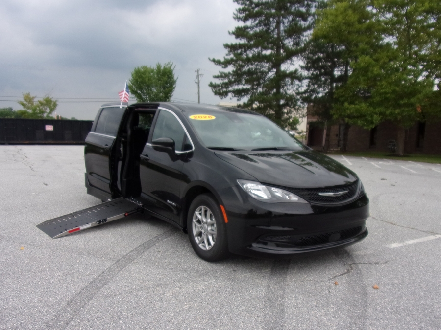 Black Chrysler Voyager with Side Entry Automatic Fold Out ramp