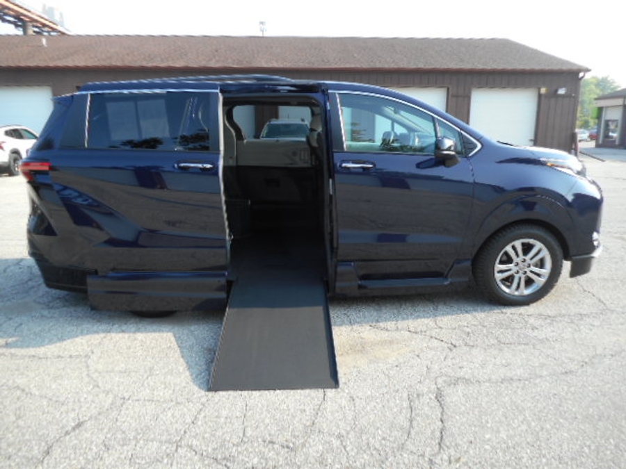 Blue Toyota Sienna with Side Entry Automatic In Floor ramp