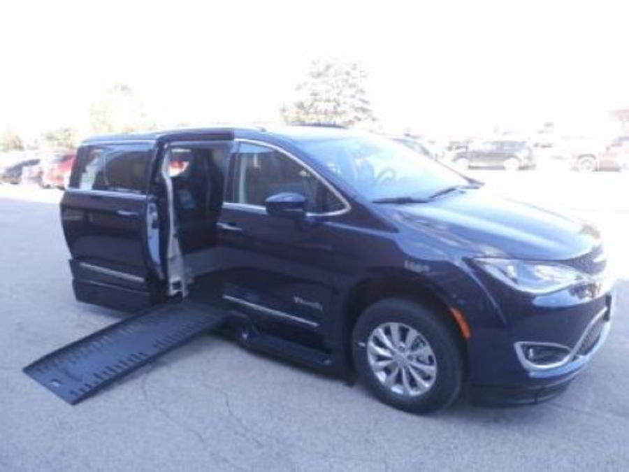 Blue Chrysler Pacifica with Side Entry Automatic Fold Out ramp