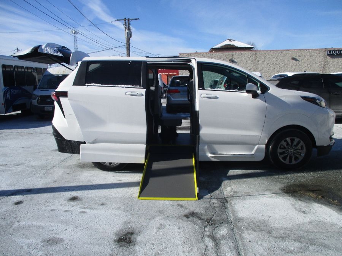 White Toyota Sienna with Side Entry Manual In Floor ramp