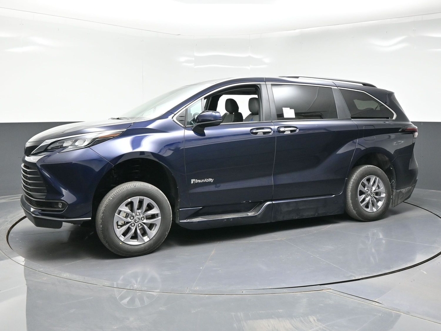 Blue Toyota Sienna with Side Entry Automatic In Floor ramp