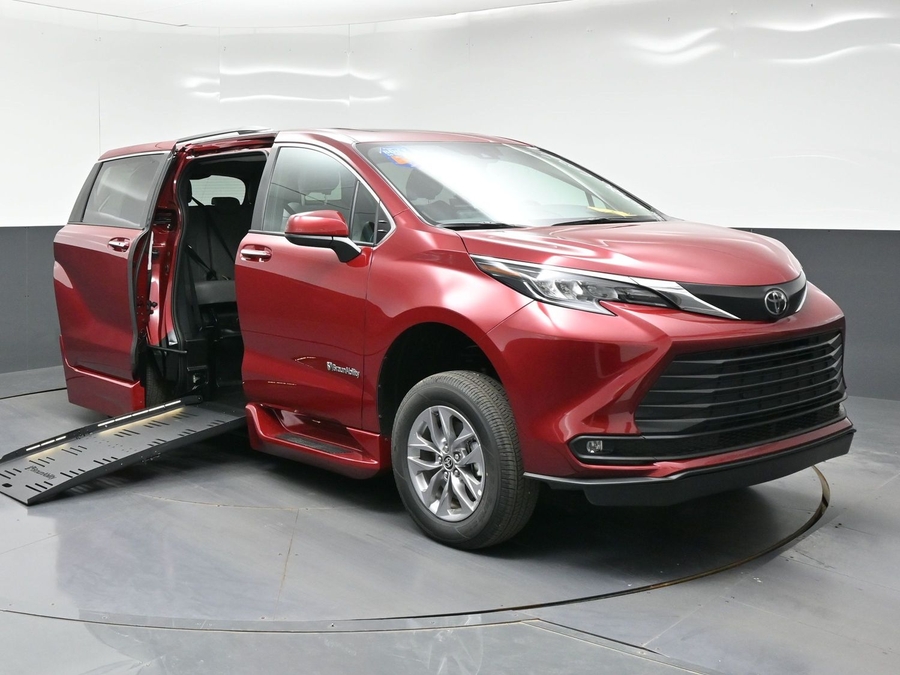 Red Toyota Sienna with Side Entry Automatic Fold Out ramp
