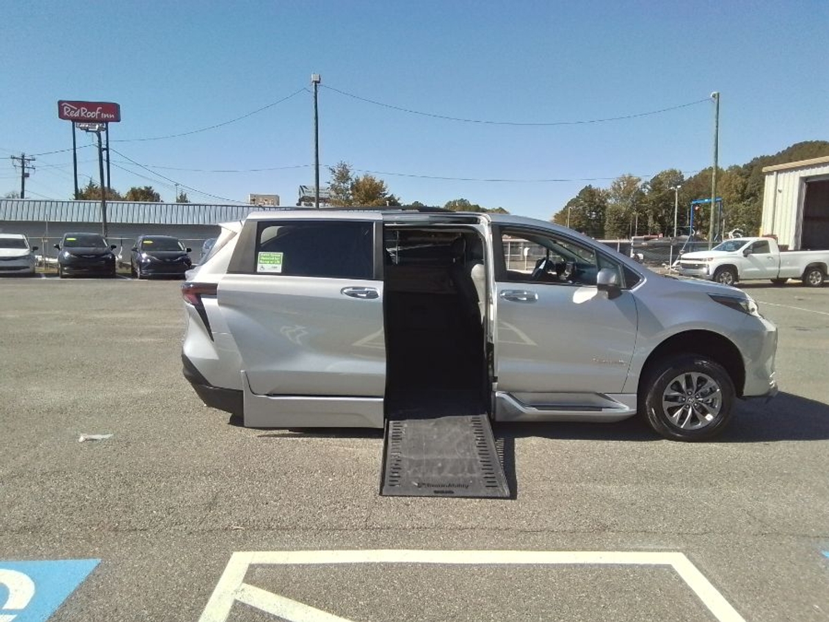 Silver Toyota Sienna with Side Entry Automatic In Floor ramp