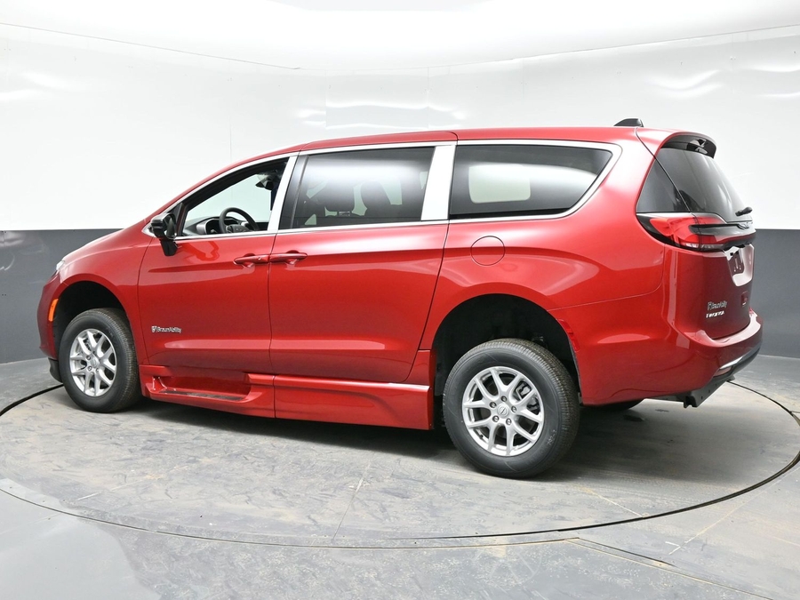 Red Chrysler Pacifica with Side Entry Automatic Fold Out ramp