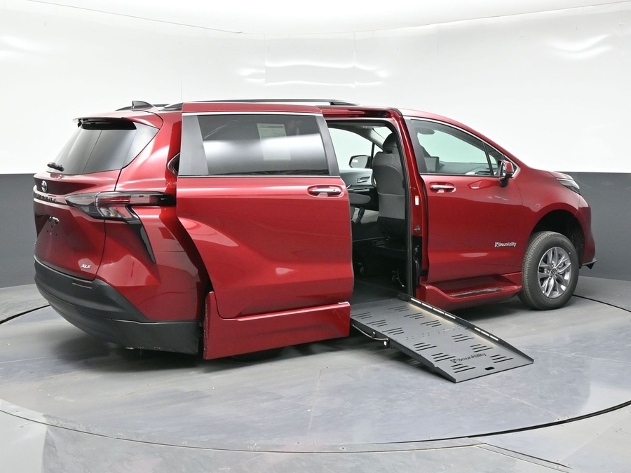 Red Toyota Sienna with Side Entry Automatic Fold Out ramp