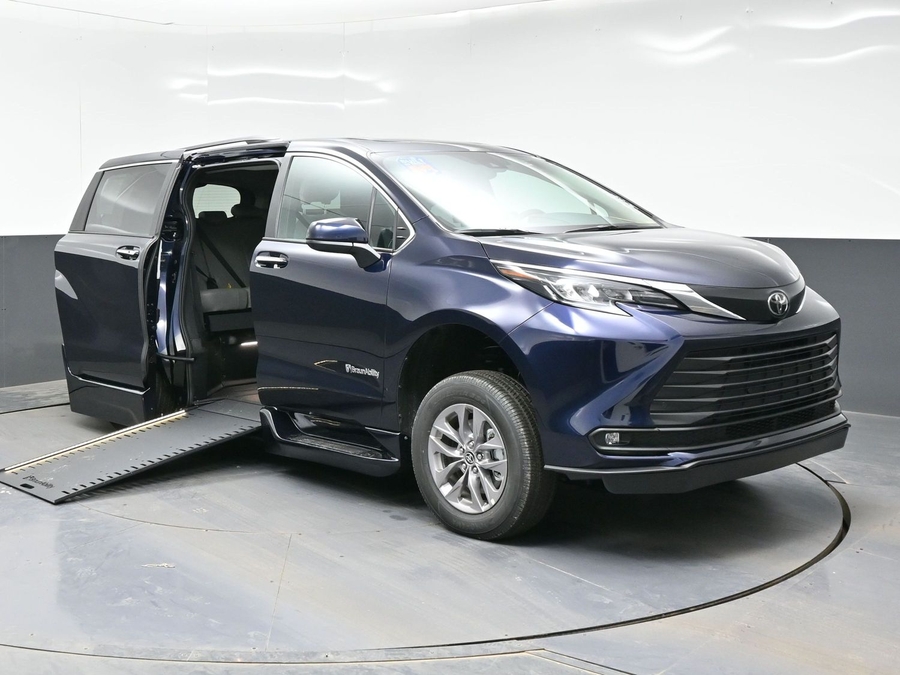 Blue Toyota Sienna with Side Entry Automatic In Floor ramp