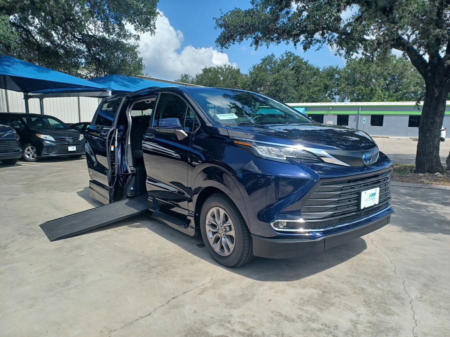 Blue Toyota Sienna with Side Entry Automatic In Floor ramp